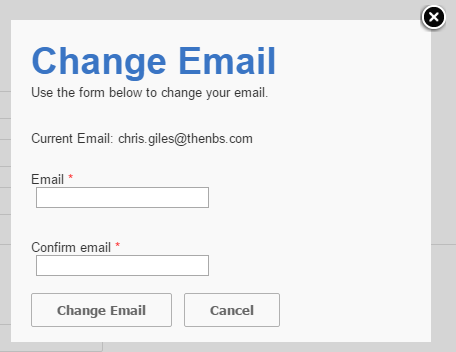 Change email dialog