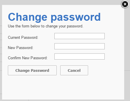 Change password dialog