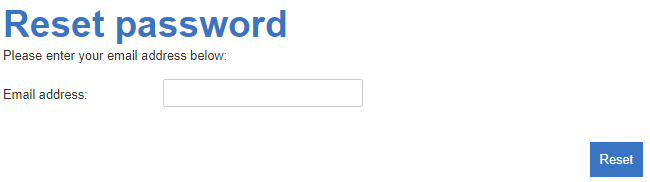 Forgotten Password page