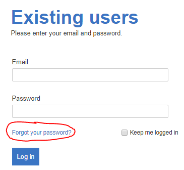 Forgotten Password link